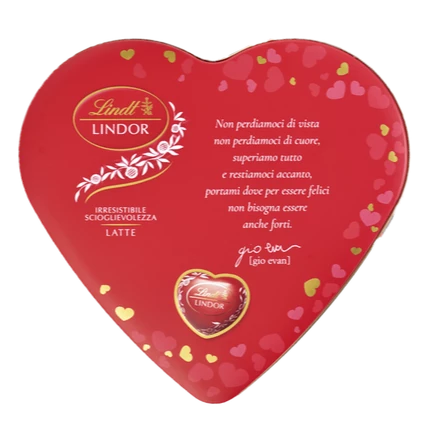 Tin heart with milk Lindor hearts - 55g LINDT