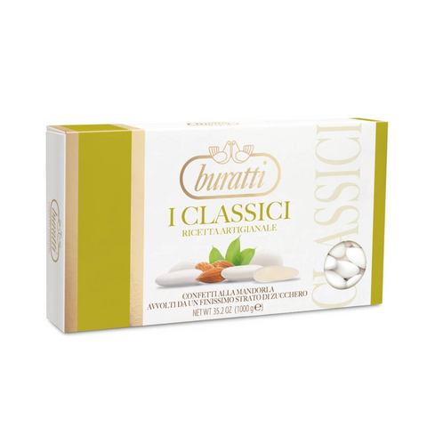 Sugared Almond Classic - Intera Pelata - White - Kg. 1 - Buratti