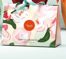 Mini Camellia bag with chocolate eggs 200 g Venchi