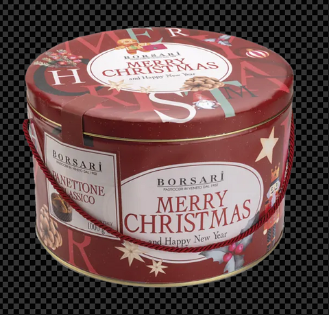 Classic Panettone - 'Merry Christmas' Tin - 1 Kg Borsari