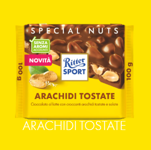 Chocolate bar with roasted peanuts 10g. Ritter Sport