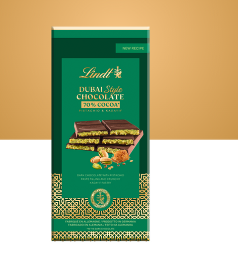 Extra dark chocolate bar 70% Lindt Dubai Style Chocolate 145g