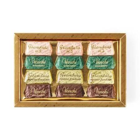 Assortiment de chocolats Gianduiotti - coffret or 110g VENCHI