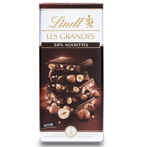 Les Grandes Dark with Hazelnuts Bar - 150g LINDT