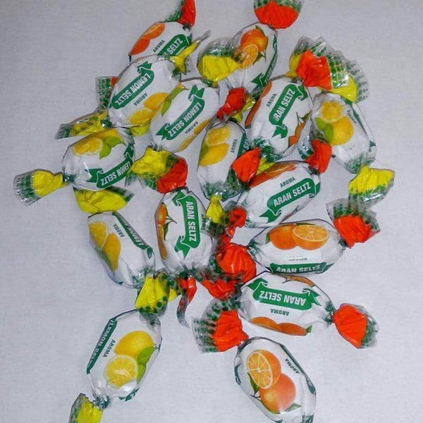 Effervescent Orange and Lemon Hard Candy - 1kg pack MANGINI