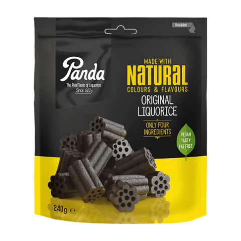 Natural Original Liquorice - 240g pack PANDA Vegan Candies