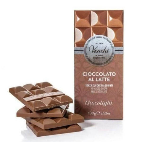 Chocolight - Milk Chocolate - No Added Sugar - 100g bar VENCHI